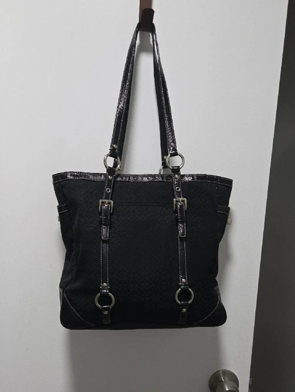 Coach Black Signature Jaquard Gallery Tote